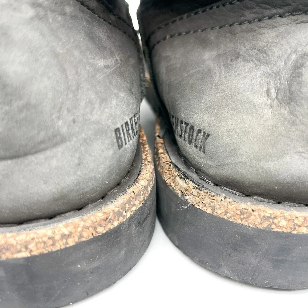 Birkenstock Womens 39 8 Bryson Lace Up Boots Grey Nubuck Shearling Winter Scandi